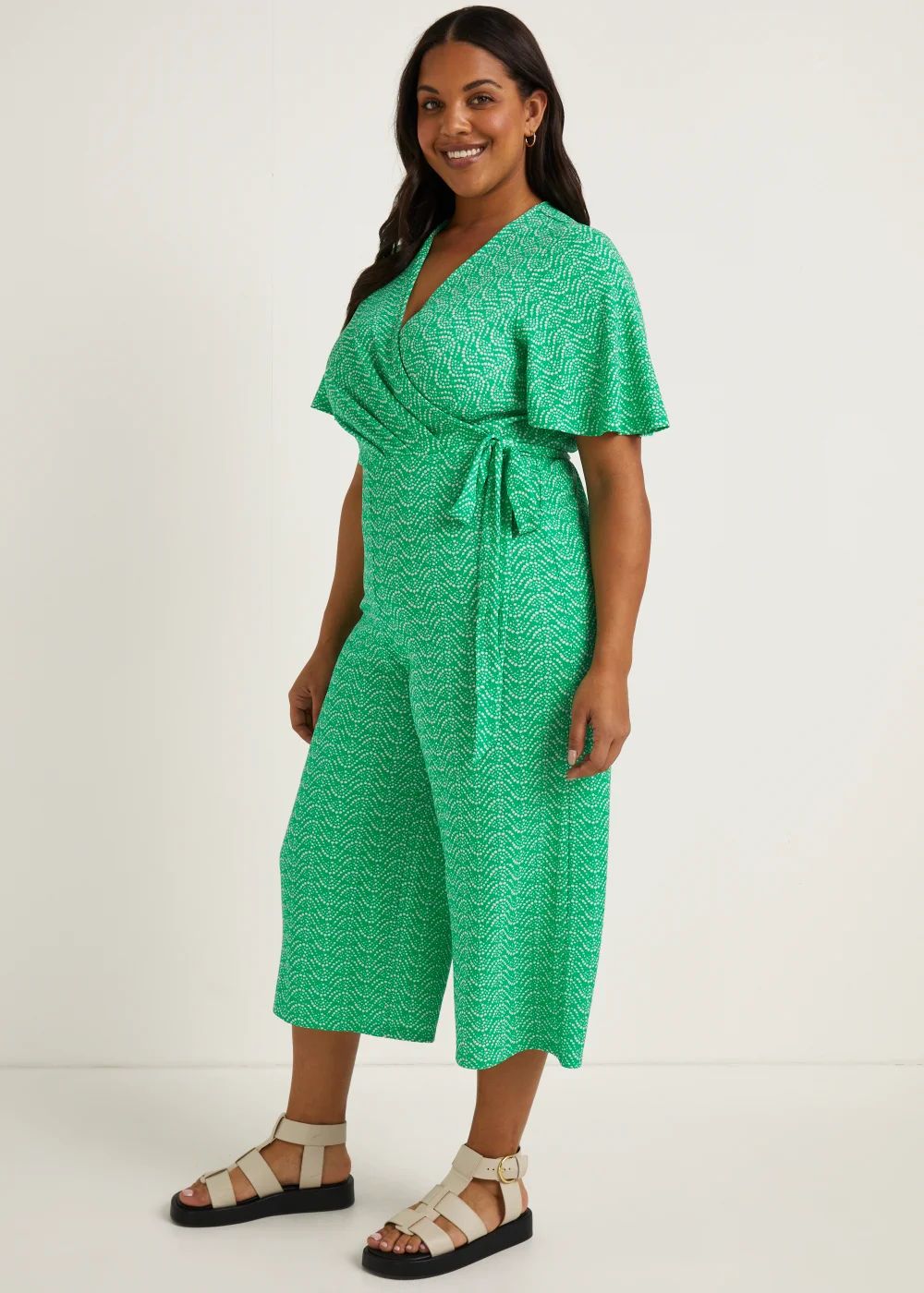 Papaya Curve Green Print Jumpsuit - 18 Image 4