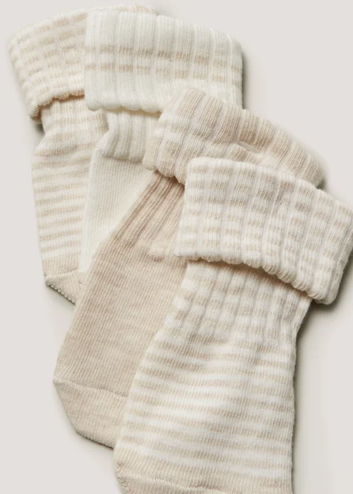 4 Pack Tonal Baby Socks (Newborn-12mths) - 0-3 months Image 2