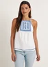 White Embroidered Cami Top - Size 8 Image 1