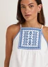 White Embroidered Cami Top - Size 8 Image 3