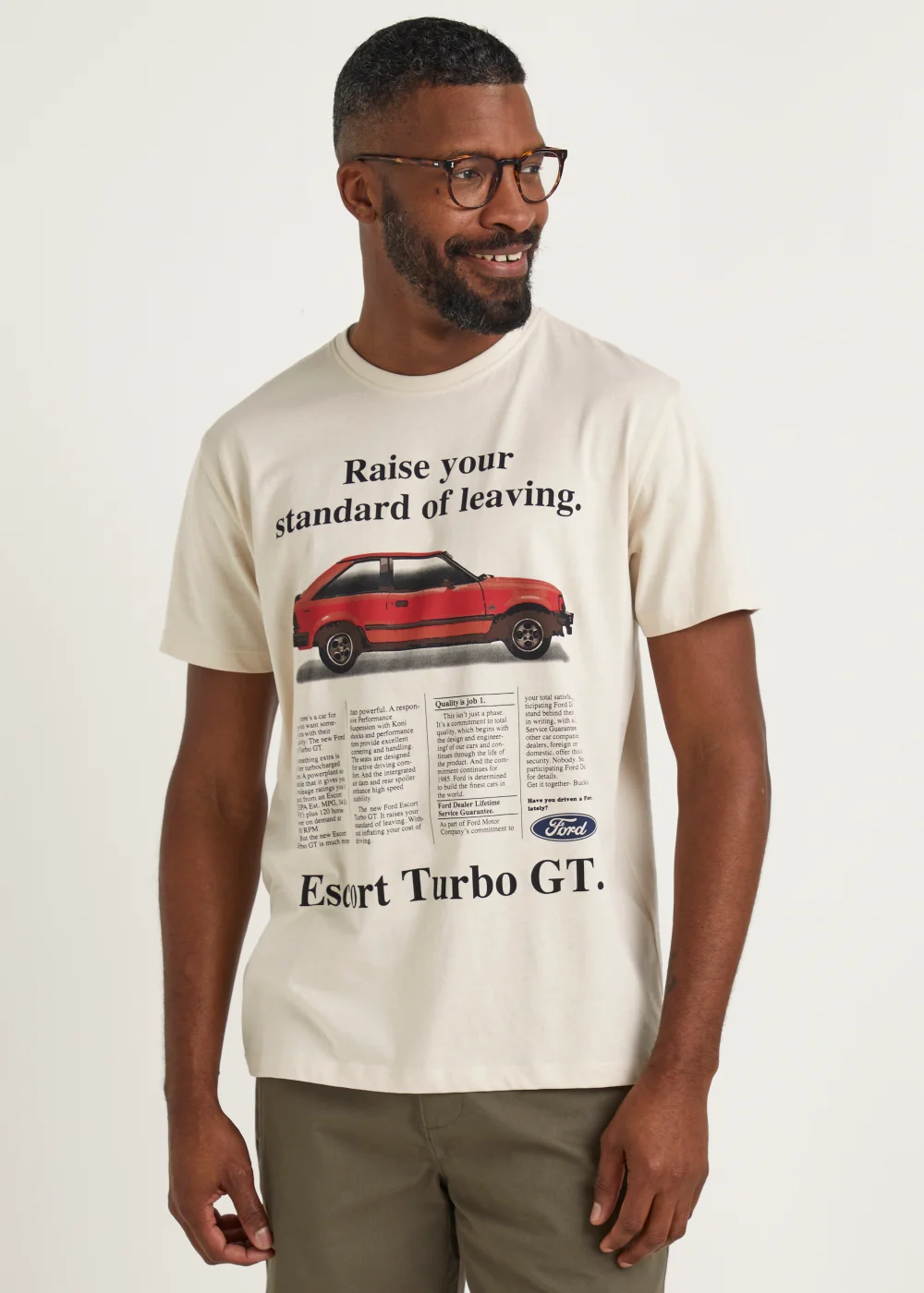 Ecru Ford Escort T-Shirt - S Image 1