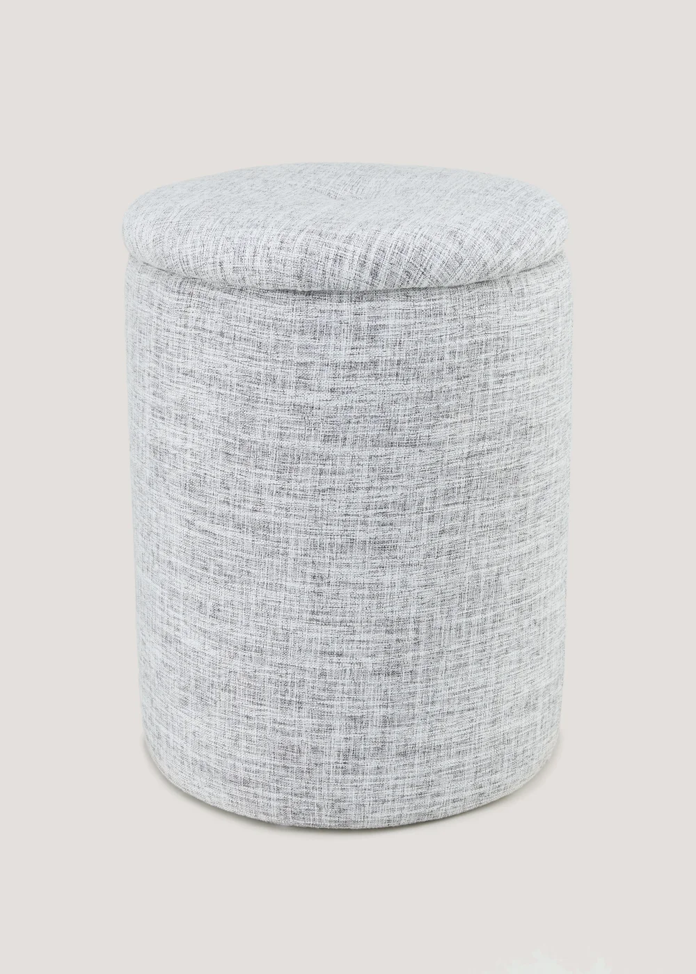 Grey Linen Storage Pouffe (45cm x 43cm x 40cm) Image 1