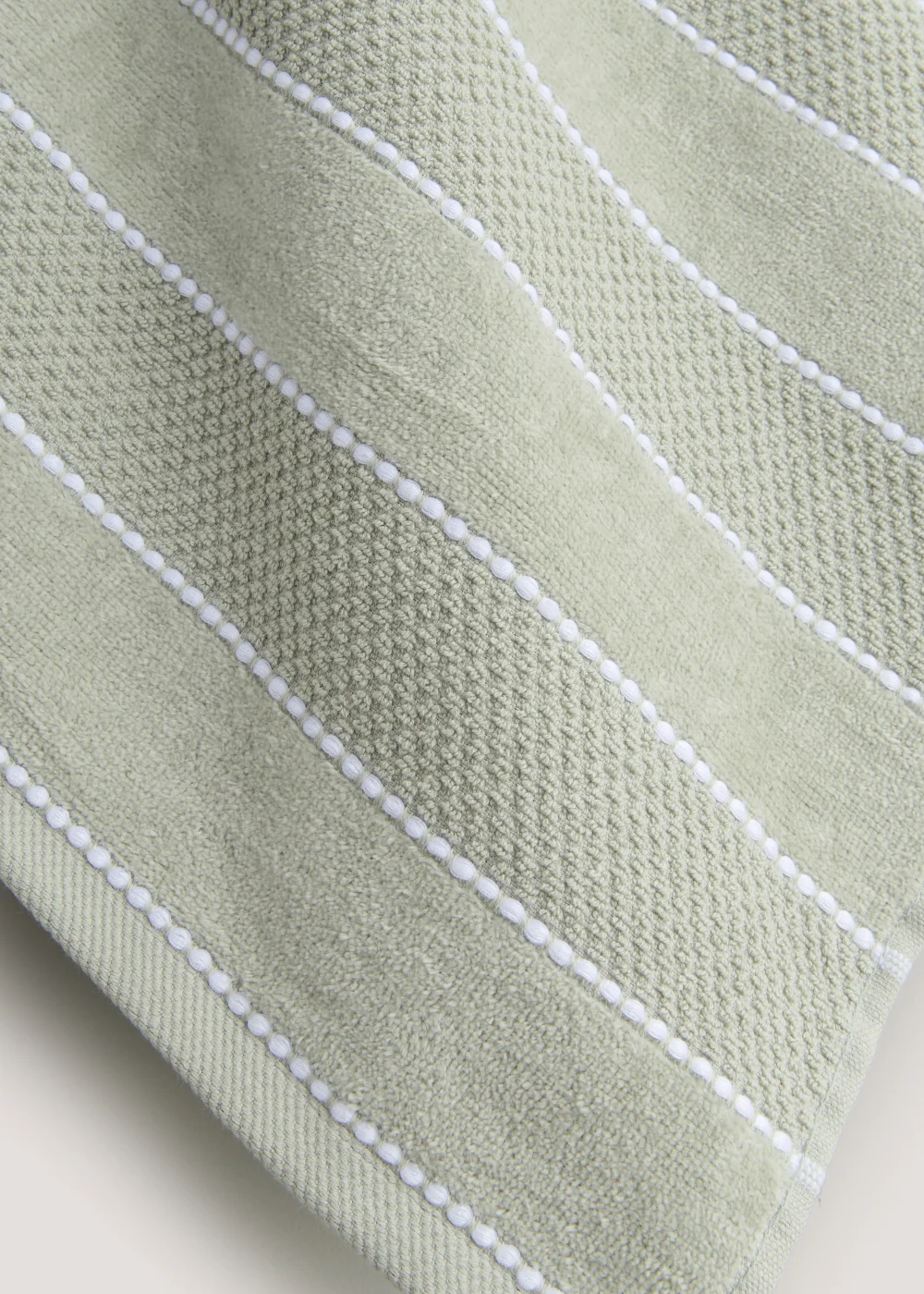 Sage Textured Stripe Towels (450gsm) - Hand Towel Image 2