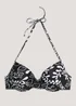 Black Leaf Print Bandeau Bikini Top - 32B Image 4