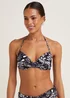 Black Leaf Print Bandeau Bikini Top - 32B Image 1