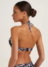 Black Leaf Print Bandeau Bikini Top - 32B Image 2