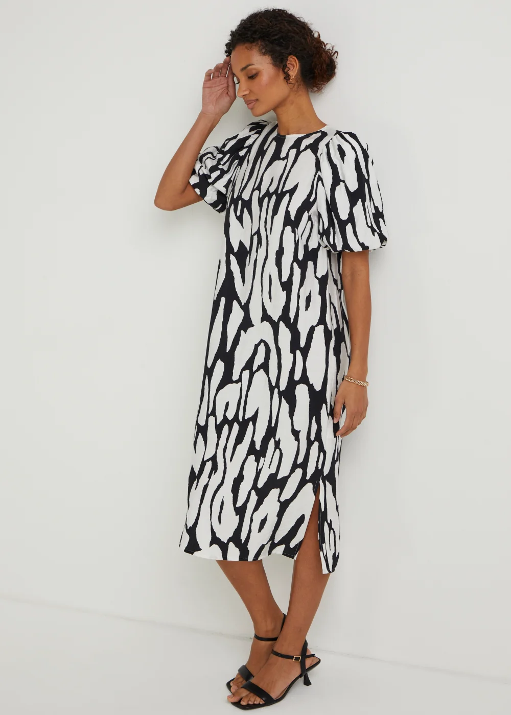Et Vous Black Animal Print Midi Dress - 8 Image 4