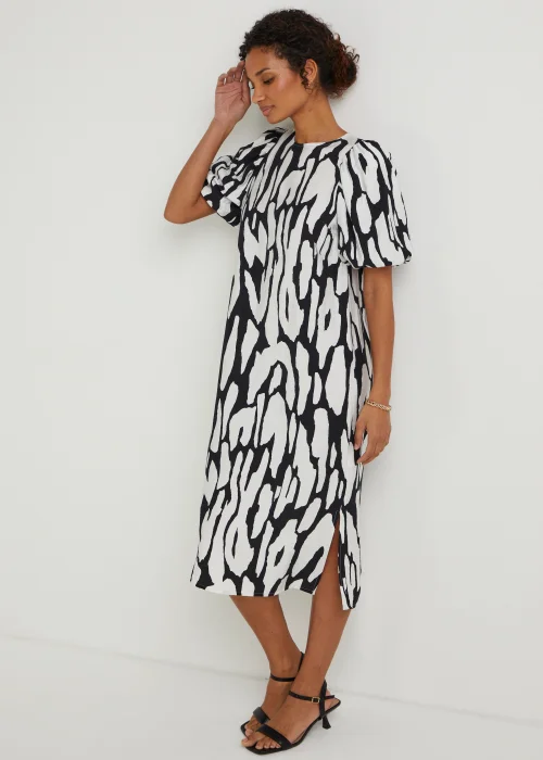 Et Vous Black Animal Print Midi Dress - 8 Image 4