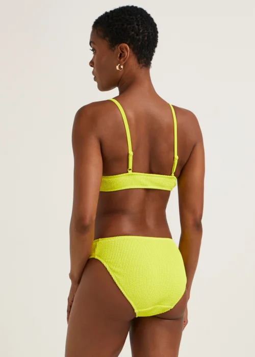 Yellow Crinkle V-Front Bikini Bottoms - Size 6 Image 2