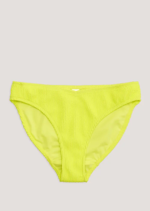 Yellow Crinkle V-Front Bikini Bottoms - Size 6 Image 4