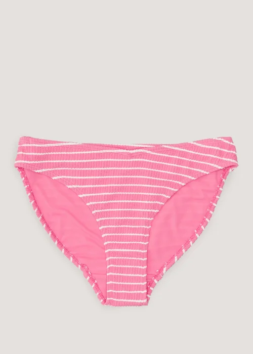 Pink Stripe Crinkle Bikini Bottoms - 6 Image 4