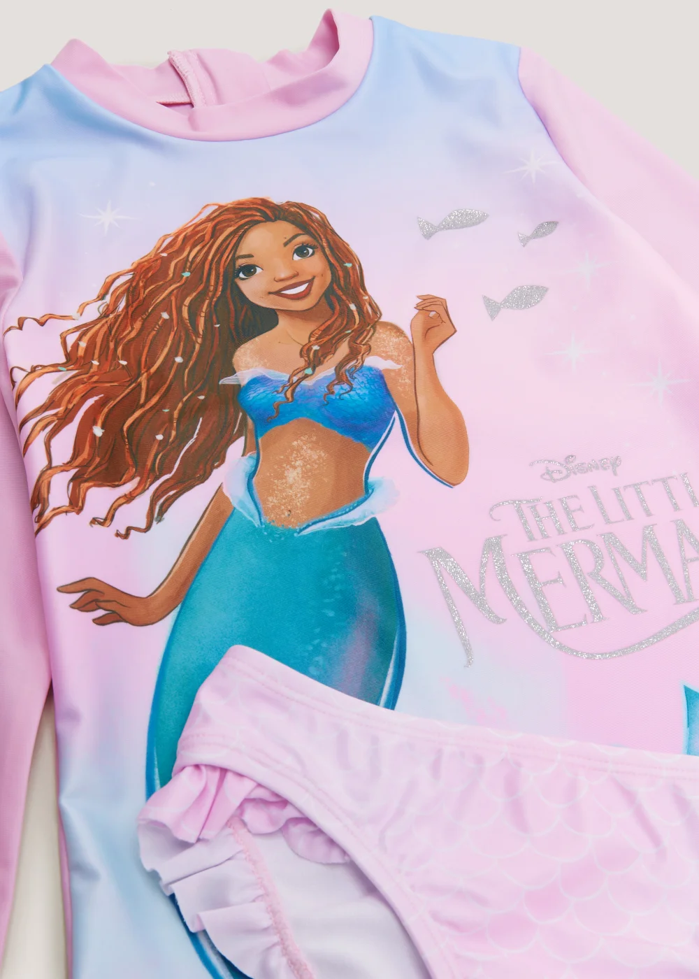 Kids Pink Disney Ariel Long Sleeve Tankini Set (2-9yrs) - 2-3 Yrs Image 2