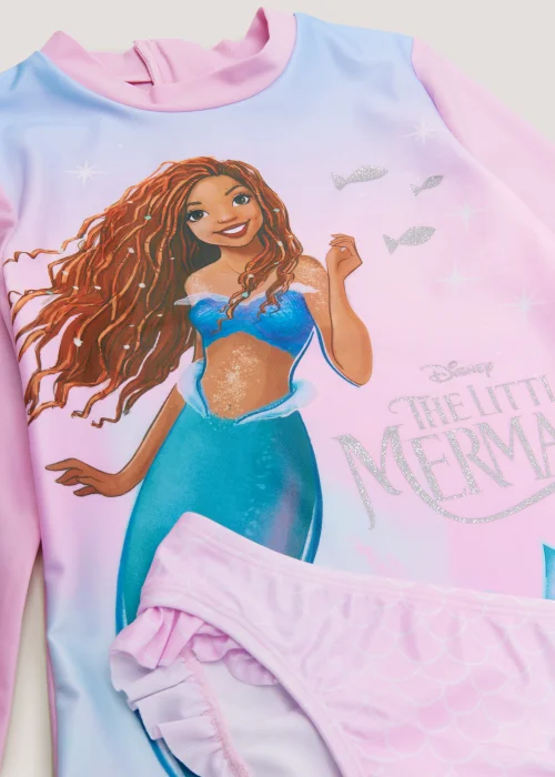 Kids Pink Disney Ariel Long Sleeve Tankini Set (2-9yrs) - 2-3 Yrs Image 2