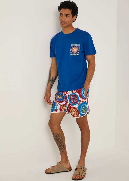 Red Tie Dye Swim Shorts - S Image 3
