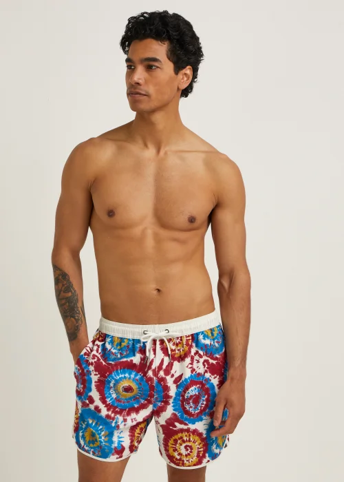 Red Tie Dye Swim Shorts - S Image 1