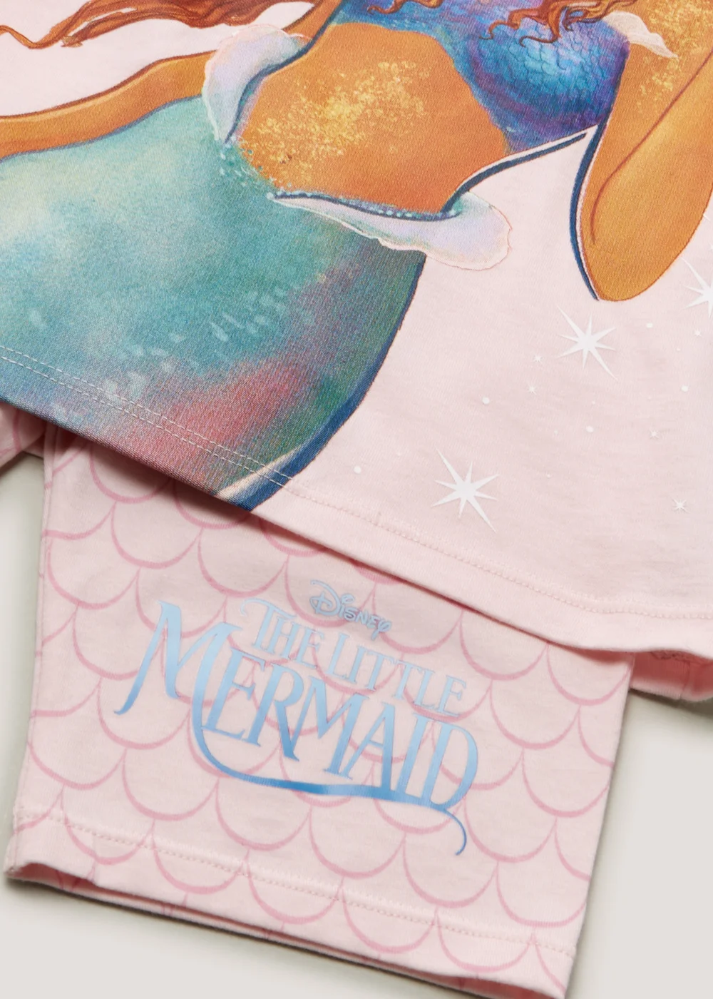 Kids Pink Disney Little Mermaid Shortie Pyjama Set (2-9yrs) - Age 2 - 3 Years Image 2
