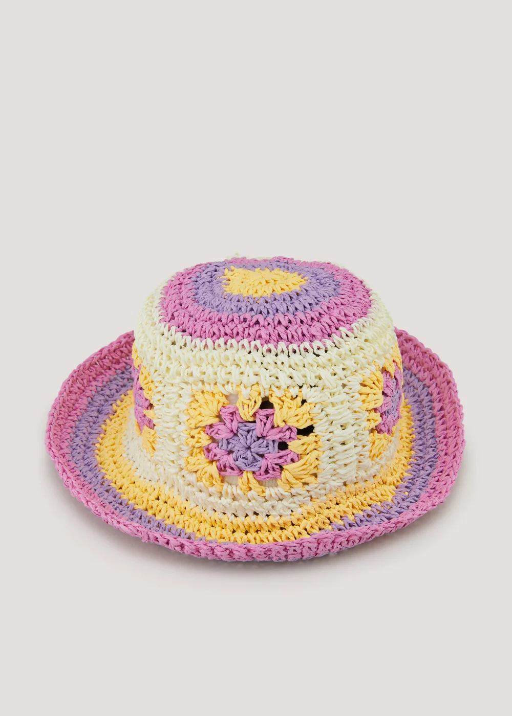 Girls Pastel Crochet Sun Hat (3-6yrs) - Age 3 - 6 Years Image 1