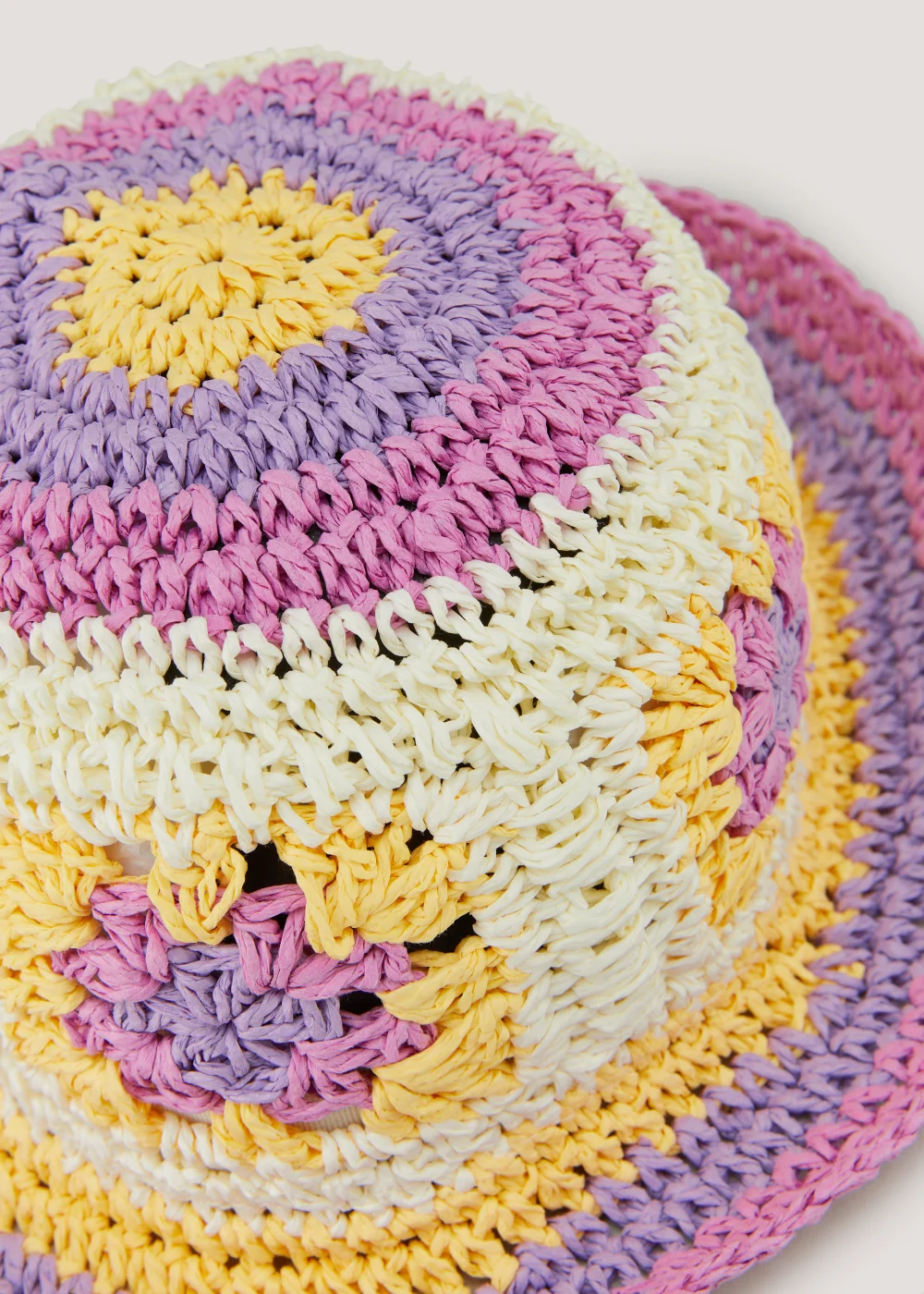 Girls Pastel Crochet Sun Hat (3-6yrs) - Age 3 - 6 Years Image 2