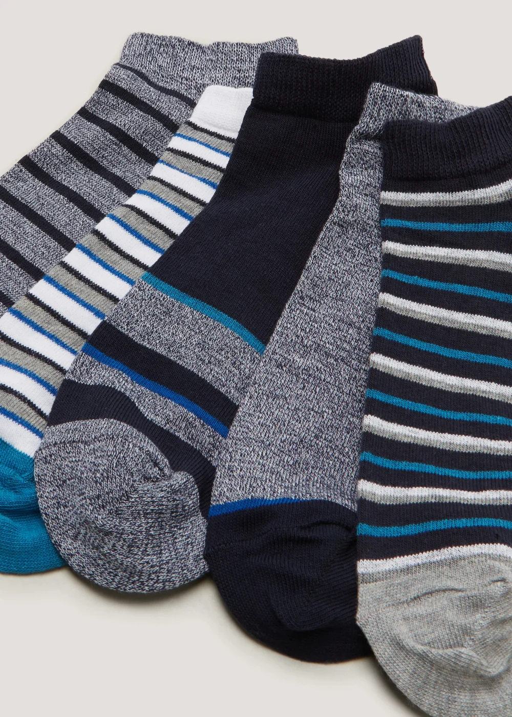 5 Pack Navy Trainer Socks - 6-8.5 Image 2