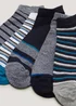 5 Pack Navy Trainer Socks - 6-8.5 Image 2