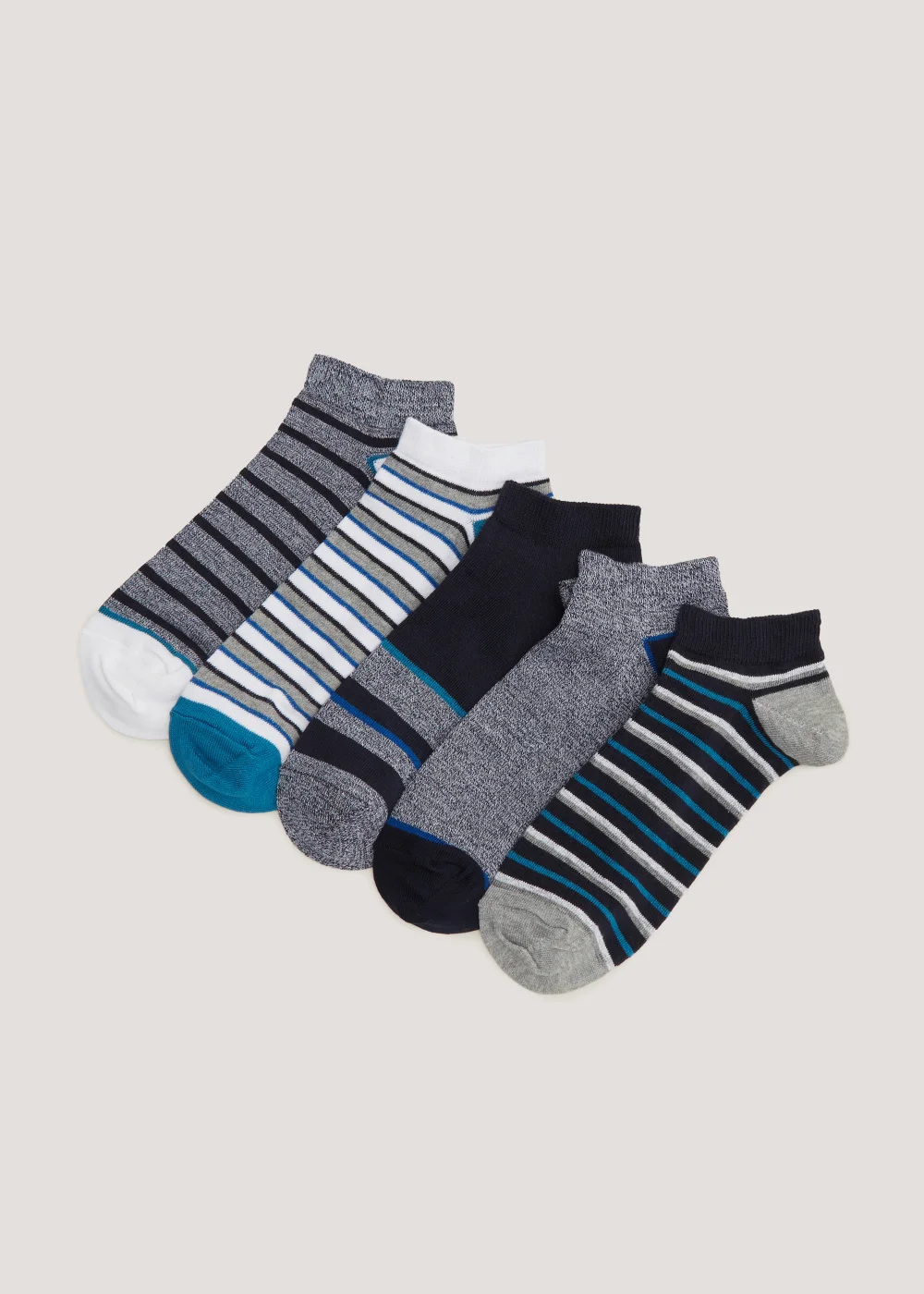 5 Pack Navy Trainer Socks - 6-8.5 Image 1