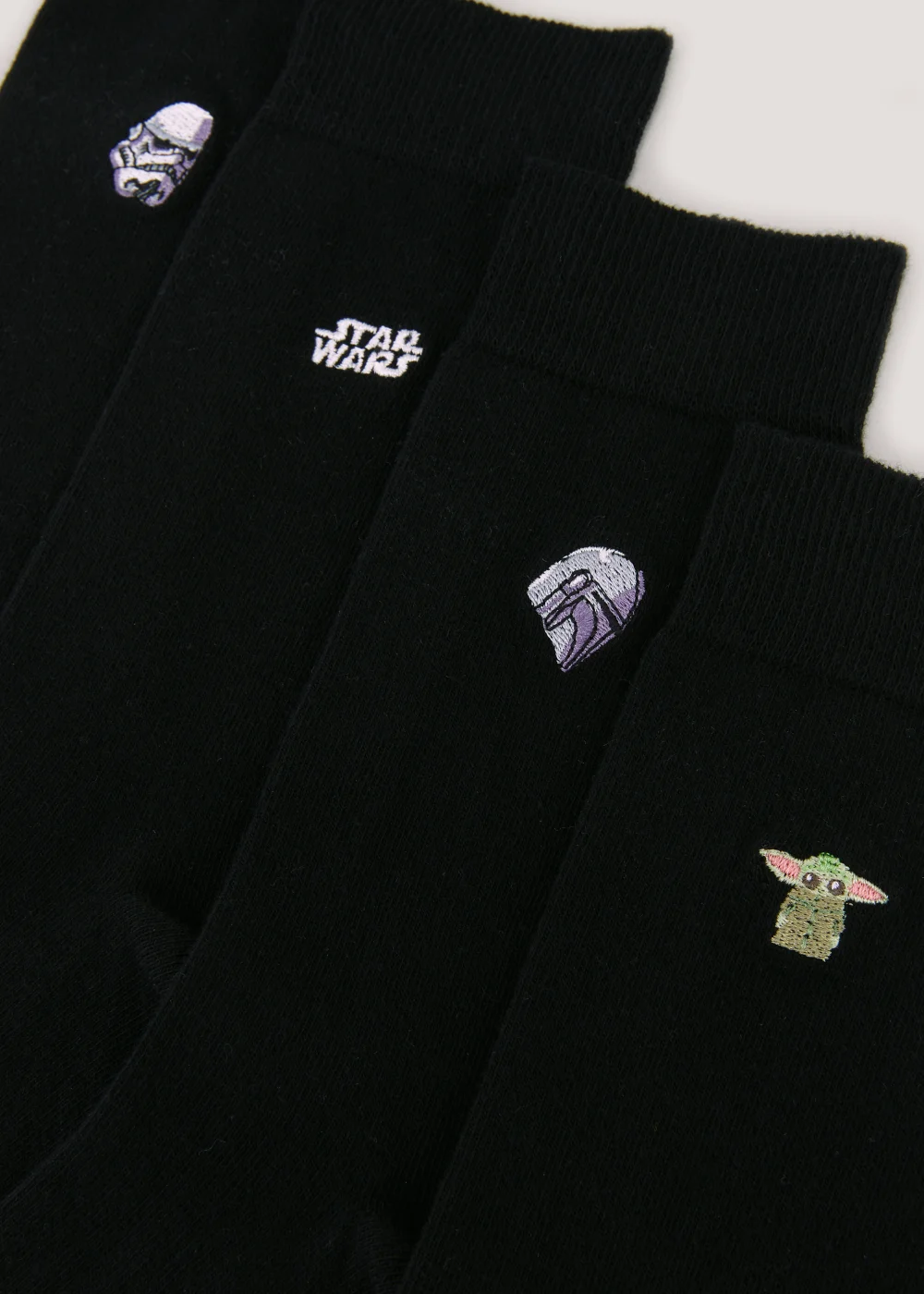 4 Pack Black Star Wars Embroidered Socks - Sizes 6 - 8.5 Image 2