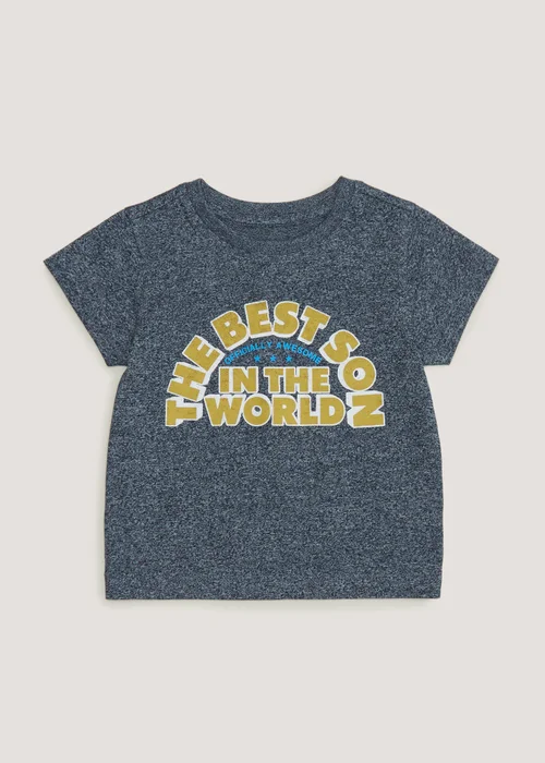 Boys Mini Me Navy The Best Son T-Shirt (9mths-6yrs) - Age 9 - 12 Months Image 1