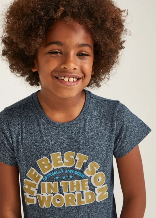 Boys Mini Me Navy The Best Son T-Shirt (9mths-6yrs) - Age 9 - 12 Months Image 3