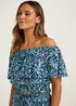 Blue Damask Bardot Co-Ord Crop Top - Size 8 Image 3