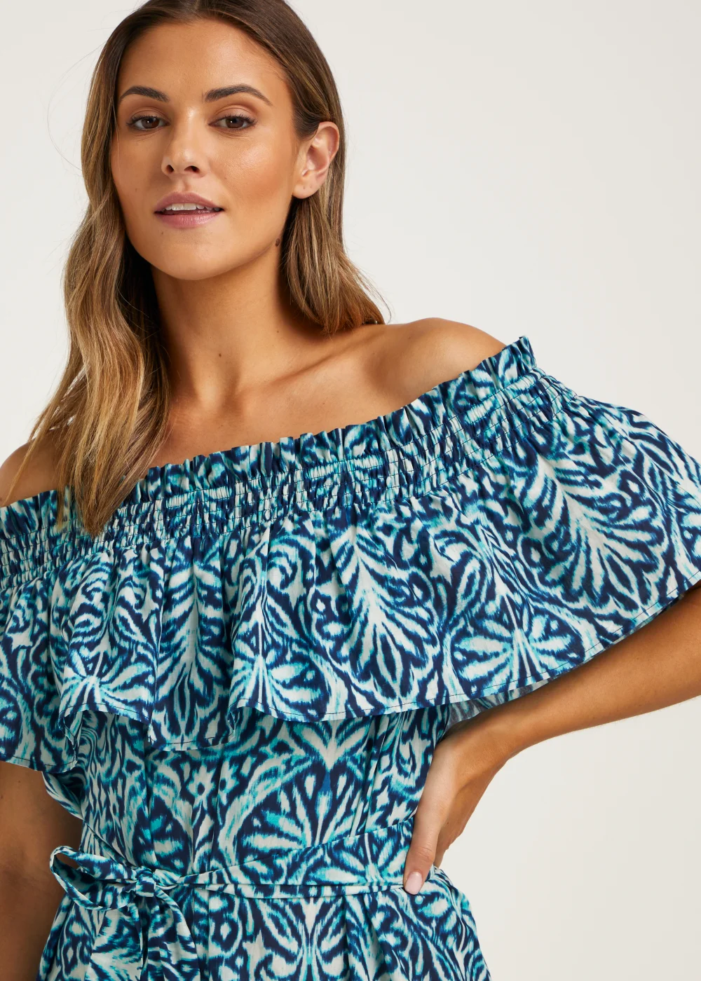 Blue Print Bardot Midaxi Dress - Size 8 Image 3