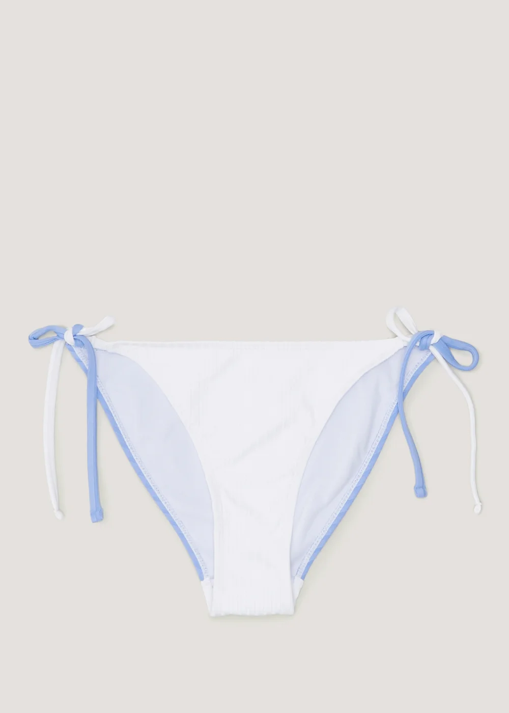 Blue & White Colour Block Tie Side Bikini Bottoms - Size 6 Image 4