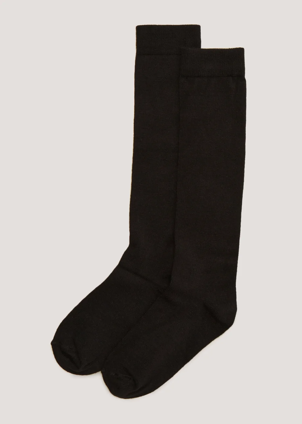 2 Pack Black Knee Socks - One Size Image 1