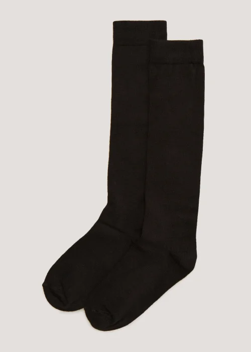 2 Pack Black Knee Socks - One Size Image 1