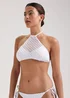 White Crochet Halter Bikini Top - Size 6 Image 1