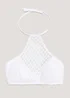 White Crochet Halter Bikini Top - Size 6 Image 4