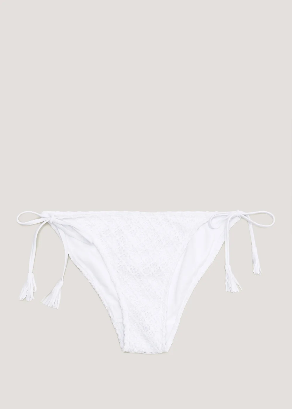 White Crochet Bikini Bottoms - Size 6 Image 4