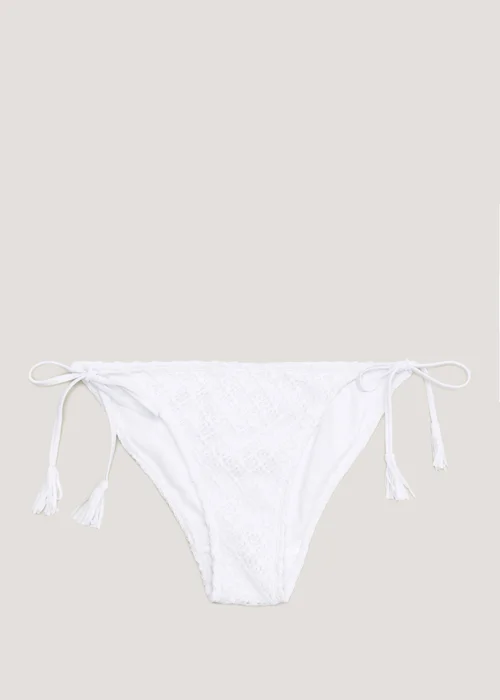 White Crochet Bikini Bottoms - Size 6 Image 4