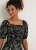 Black Palm Print Satin Co-Ord Top - Size 8 Image 3