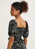 Black Palm Print Satin Co-Ord Top - Size 8 Image 2