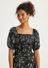 Black Palm Print Satin Co-Ord Top - Size 8 Image 1