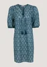 Blue Print Metallic Mini Dress - 8 Image 5
