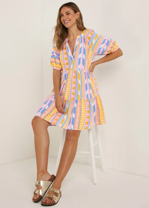 Multicoloured Jacquard Mini Dress - 8 Image 4