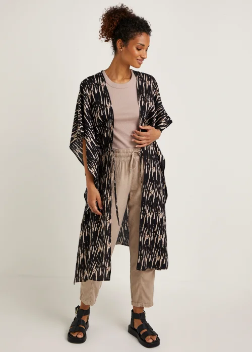Black Tie Dye Longline Kimono - Small Image 1