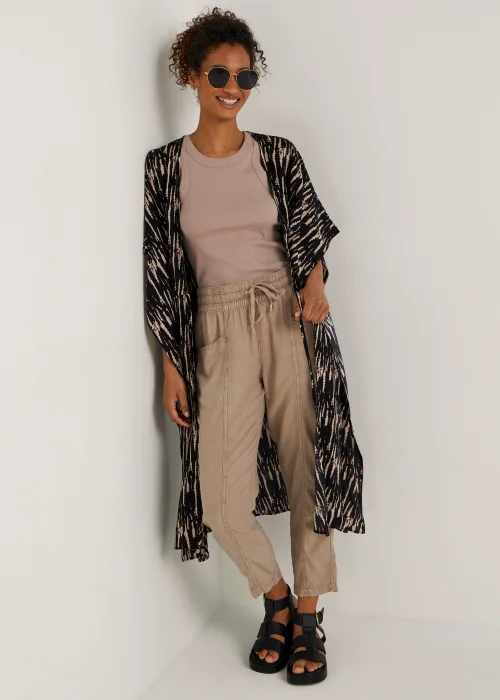 Black Tie Dye Longline Kimono - Small Image 4