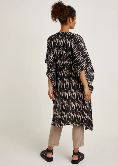 Black Tie Dye Longline Kimono - Small Image 2