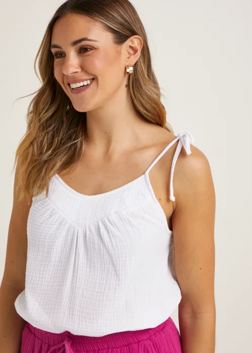 White Double Cloth Co-Ord Cami Top - 8 Image 3