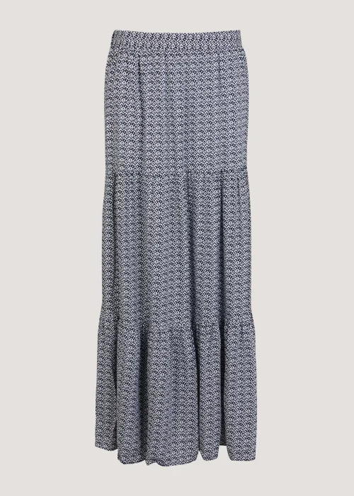 White Palm Print Maxi Co-Ord Skirt - Size 8 Image 5