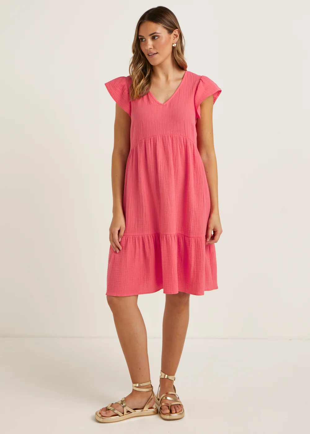 Pink Double Cloth Mini Dress - 8 Image 1