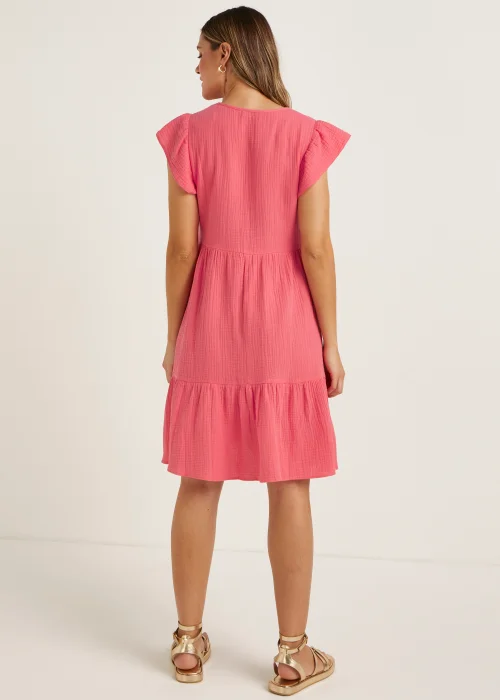 Pink Double Cloth Mini Dress - 8 Image 2