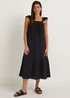 Black Double Cloth Frill Dress - 8 Image 1